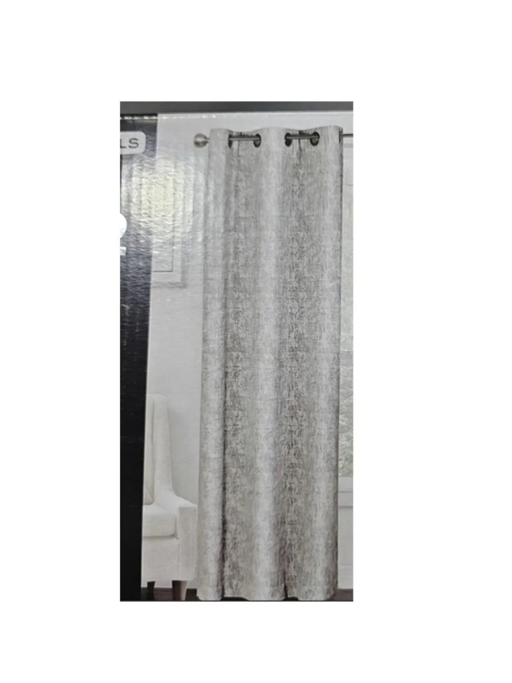 Studio 1012 New York Aris Metallic Window Panel Grommet Chenille Curtain New